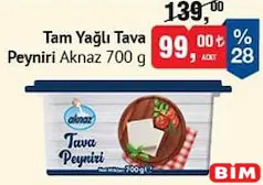 AKNAZ TAM YAĞLI TAVA PEYNİRİ 700 G AKNAZ TAM YAĞLI TAVA PEYNİRİ 700 G